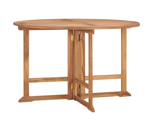 Mesa de comedor de jardín plegable teca maciza Ø110x75 cm