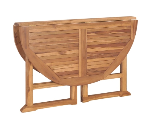 Mesa de comedor de jardín plegable teca maciza Ø110x75 cm