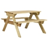 Mesa de picnic con bancos 110x123x73 cm madera pino impregnada