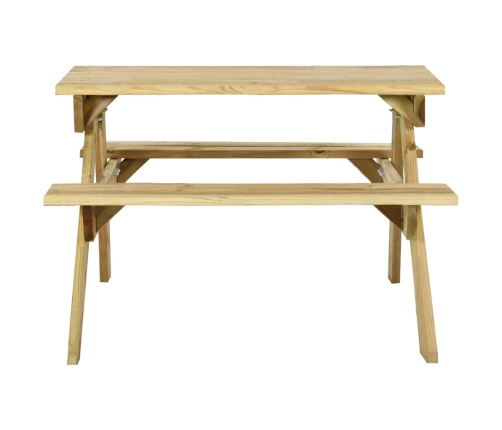 Mesa de picnic con bancos 110x123x73 cm madera pino impregnada