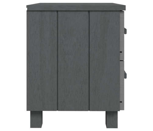 Mesitas noche 2 uds HAMAR pino macizo gris oscuro 40x35x44,5 cm