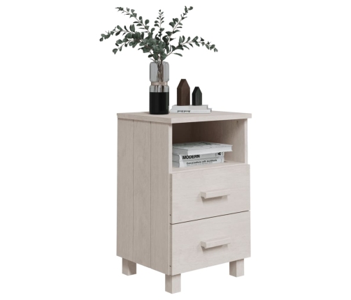 Mesita de noche HAMAR madera maciza de pino blanca 40x35x62 cm