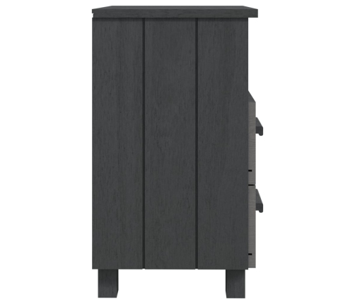 Mesita de noche HAMAR madera maciza pino gris oscuro 40x35x62cm