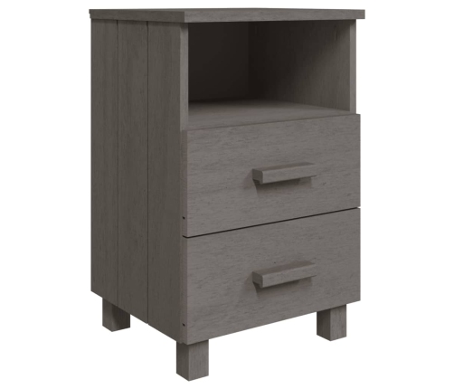 vidaXL Mesita de noche HAMAR madera pino maciza gris claro 40x35x62 cm