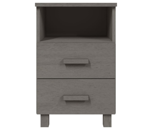 vidaXL Mesita de noche HAMAR madera pino maciza gris claro 40x35x62 cm