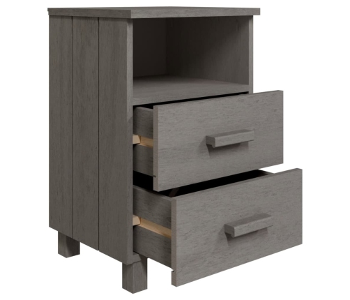 vidaXL Mesita de noche HAMAR madera pino maciza gris claro 40x35x62 cm