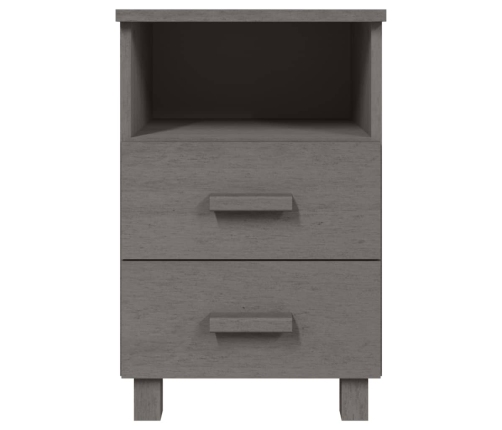 Mesitas noche 2 uds HAMAR pino macizo gris claro 40x35x62 cm