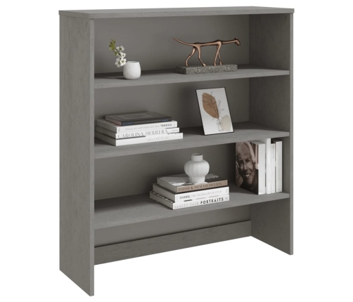 Aparador superior HAMAR pino macizo gris claro 90x30x100 cm