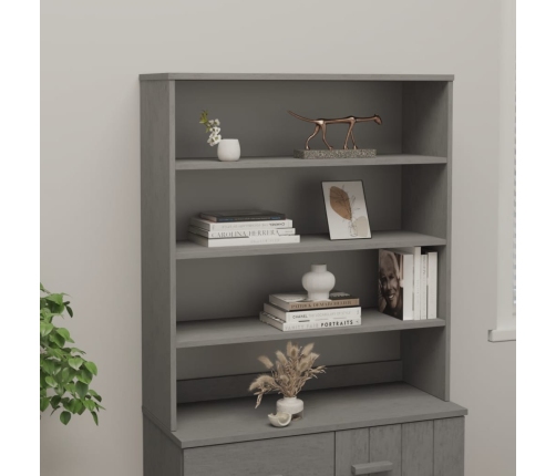 Aparador superior HAMAR pino macizo gris claro 90x30x100 cm