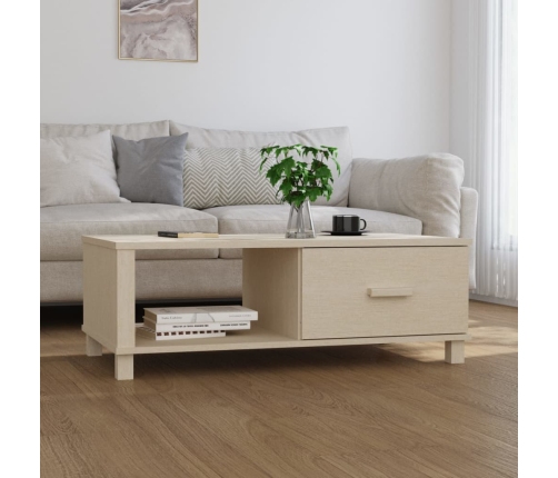 vidaXL Mesa de centro HAMAR madera maciza pino marrón miel 100x55x35cm