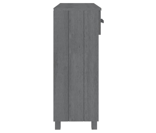 Mesa consola madera maciza de pino gris oscuro 90x35x90 cm