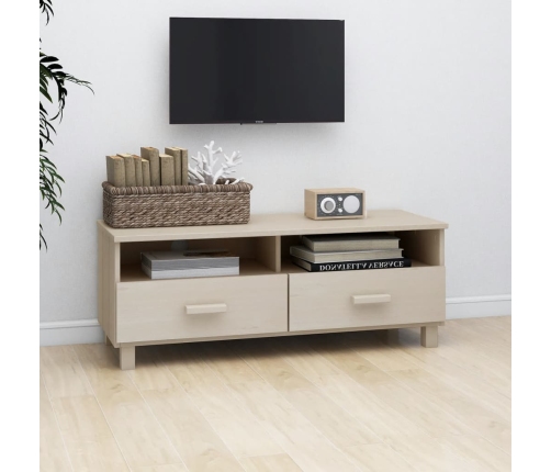 vidaXL Mueble TV HAMAR madera de pino maciza marrón miel 106x40x40 cm