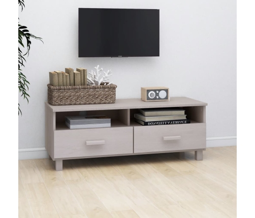 Mueble de TV HAMAR madera maciza de pino blanco 106x40x40 cm