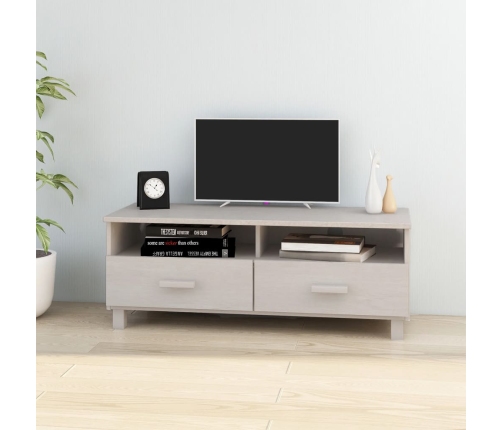 Mueble de TV HAMAR madera maciza de pino blanco 106x40x40 cm