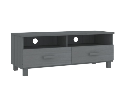 Mueble de TV HAMAR madera maciza pino gris oscuro 106x40x40 cm