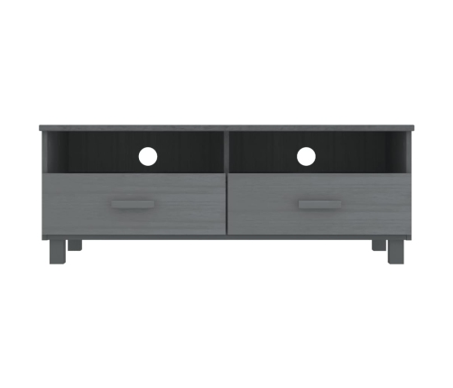 Mueble de TV HAMAR madera maciza pino gris oscuro 106x40x40 cm