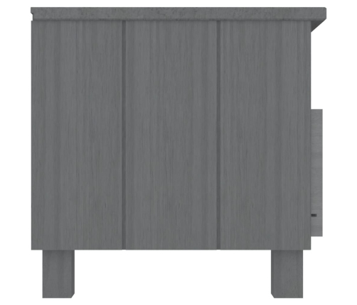 Mueble de TV HAMAR madera maciza pino gris oscuro 106x40x40 cm