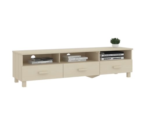 vidaXL Mueble TV HAMAR madera de pino maciza marrón miel 158x40x40 cm