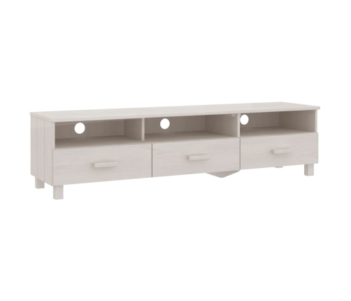 Mueble de TV HAMAR madera maciza de pino blanco 158x40x40 cm