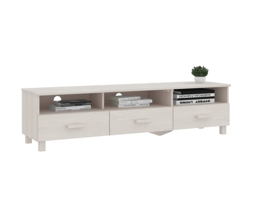 Mueble de TV HAMAR madera maciza de pino blanco 158x40x40 cm