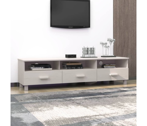 Mueble de TV HAMAR madera maciza de pino blanco 158x40x40 cm