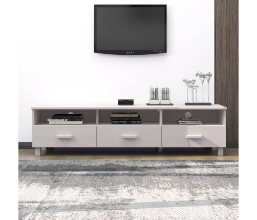 Mueble de TV HAMAR madera maciza de pino blanco 158x40x40 cm