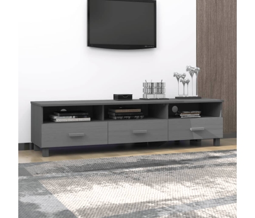 vidaXL Mueble de TV HAMAR madera maciza pino gris oscuro 158x40x40 cm