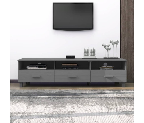 vidaXL Mueble de TV HAMAR madera maciza pino gris oscuro 158x40x40 cm