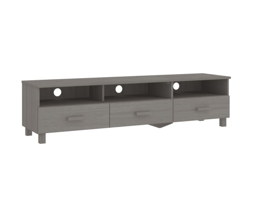 Mueble de TV HAMAR madera maciza de pino gris claro 158x40x40