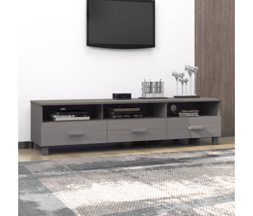 Mueble de TV HAMAR madera maciza de pino gris claro 158x40x40