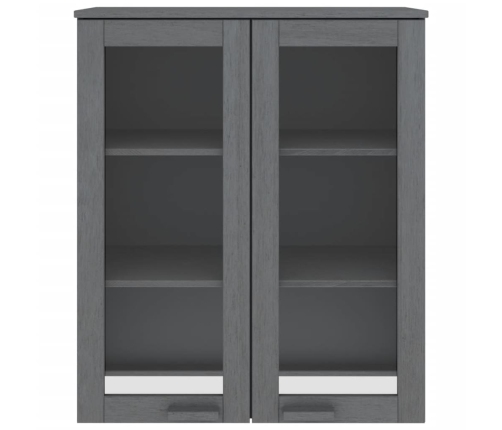 Aparador superior HAMAR pino macizo gris oscuro 85x35x100 cm