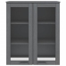 Aparador superior HAMAR pino macizo gris oscuro 85x35x100 cm