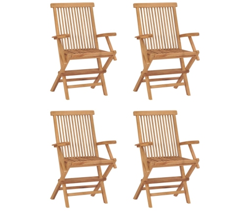 Set de comedor de jardín plegable 5 pzas madera maciza de teca