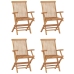 Set de comedor de jardín plegable 5 pzas madera maciza de teca
