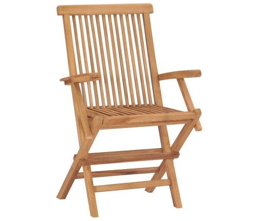 Set de comedor de jardín plegable 5 pzas madera maciza de teca