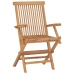 Set de comedor de jardín plegable 5 pzas madera maciza de teca