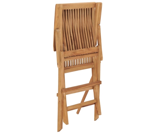 Set de comedor de jardín plegable 5 pzas madera maciza de teca