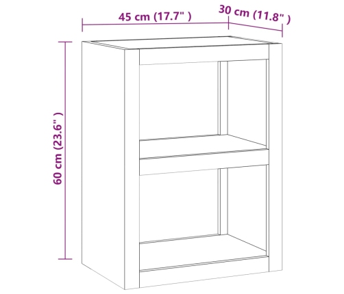 Mesa auxiliar de madera maciza de teca 45x30x60 cm