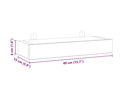 Estantes de pared 2 unidades madera maciza de teca 40x15x4 cm