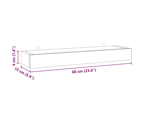 Estantes de pared 2 unidades madera maciza de teca 60x15x4 cm