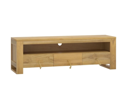 Mueble de TV madera maciza de teca 110x30x35 cm