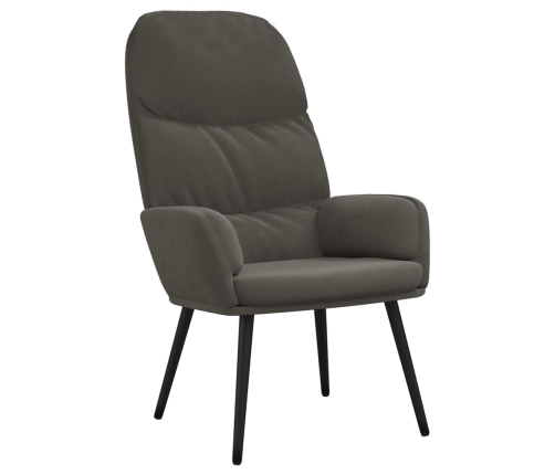 Silla de relajación de terciopelo gris oscuro