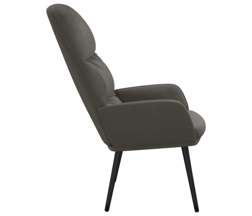 Silla de relajación de terciopelo gris oscuro