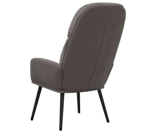 Silla de relajación de terciopelo gris oscuro