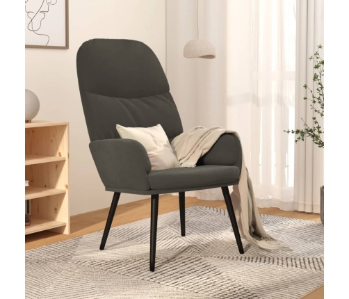 Silla de relajación de terciopelo gris oscuro