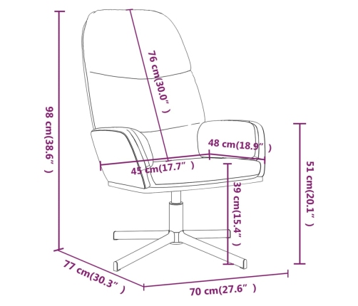 Sillón de relax de cuero sintético negro