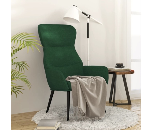 Sillón de relax de tela verde oscuro