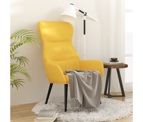 Sillón de relax de tela amarillo mostaza