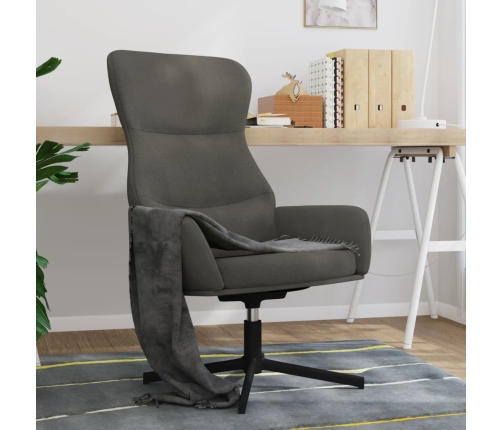 Sillón de relax de terciopelo gris oscuro