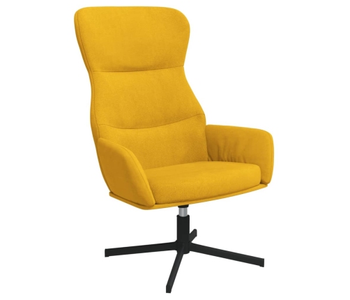 Silla de relajación de terciopelo amarillo mostaza